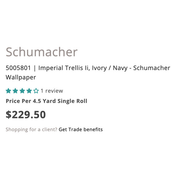 NEW 2 Rolls SCHUMACHER 5005801 Imperial Trellis Blue White Wallpaper - Picture 4 of 7